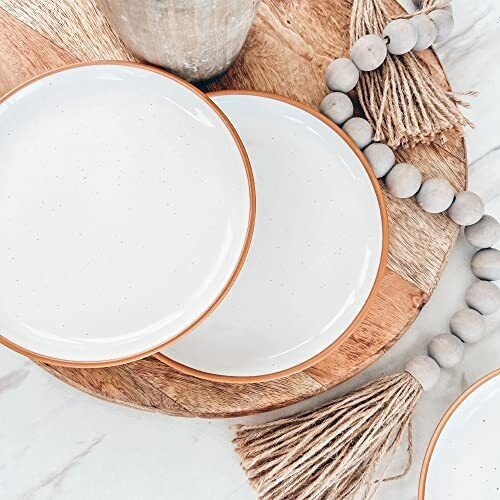 Mora Ceramic Plates Set 7.8 in - Set of 6 - The Dessert Salad Appetizer Small...